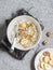 Coconut milk sweet quinoa porridge. Healthy breakfast