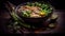 Coconut Miso Ramen With Chicken and Vegetables Generative AI