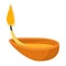 Coconut oil lamp icon, cartoon style