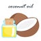 Coconut oil super food ingredient illustration