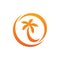 Coconut or Palm Tree Circle Logo
