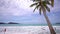 Coconut palm trees with tropical paradise Beautiful beach at Patong beach phuket thailand