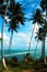 Coconut palms on the ocean beach