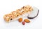 Coconut protein cereal energy bar with almonds