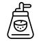 Coconut soap dispenser icon outline vector. Cosmetic cream