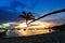 Coconut with sunset on the beach