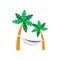 Coconut Tree Hammock Vector Graphic Illustration Design