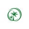 Coconut tree icon logo design vector template