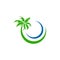 Coconut tree icon logo design vector template