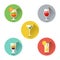 Coctail. Set of icons cocktails with sliced fruit