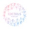 Coctails Round Design Template Thin Line Icon Concept. Vector