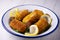 Cod croquettes. Traditional tapa basque country in spain.