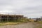 Cod drying racks in A I Lofoten village, Lofoten Islands