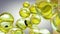 Cod liver oil omega 3 gel capsules isolated on white background. 3D illustration