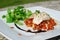 Cod and rice salad. Italian gourmet cuisine