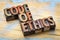 Code of ethics bannert in letterpress wood type