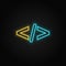 Code, html neon icon. Blue and yellow neon vector icon