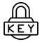 Code key icon outline vector. Password verification