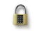 Code locked padlock on the white background. concept security