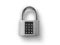 Code locked padlock on the white background. concept security