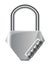 Code padlock. Lock with combination password code. Privacy number password entry. Safeguard and protection concept