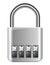 Code padlock. Lock with combination password code. Privacy number password entry. Safeguard and protection concept