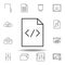 code paper html sheet outline icon. Detailed set of unigrid multimedia illustrations icons. Can be used for web, logo, mobile app