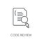 Code review linear icon. Modern outline Code review logo concept