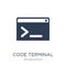 Code terminal icon. Trendy flat vector Code terminal icon on white background from Programming collection