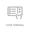 Code terminal linear icon. Modern outline Code terminal logo con