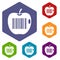 Code to represent product identification icons set