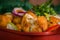 Codfish ball. cod croquette with potato is a traditional Portuguese dish. in Brazil called bolinho de bacalhau. selective focus
