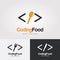 Coding Food Logo Design Template. Software company logo template