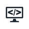 coding icon testing and development symbol