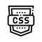 Coding Language CSS System Vector Thin Line Icon