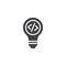 Coding light bulb vector icon