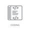 Coding linear icon. Modern outline Coding logo concept on white