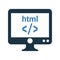 Coding, programming, html icon. Editable vector isolated on a white background