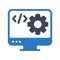 Coding screen  glyph color icon