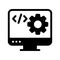 Coding screen vector glyph flat icon