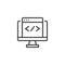 Coding, web development line icon