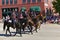 Cody, Wyoming, USA - July 4th, 2009 - Four riders dressed in black depicting Wyatt Earp, Virgil Earp, Morgan Earp and Doc Holliday