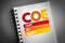 COE - Cost Of Equity acronym on notepad, business concept background