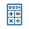 Coefficient, multiplier, quotient icon. Editable vector logo