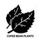 cofee bean plants icon, black vector sign with editable strokes, concept illustration