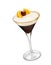 Cofee cocktail with cream, orange and cherry