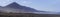 Cofete beach and dark volcanic mountains