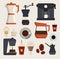 Coffe beverages icons vector