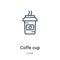 Coffe cup outline vector icon. Thin line black coffe cup icon, flat vector simple element illustration from editable food concept