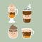 Coffe cute concept illustration